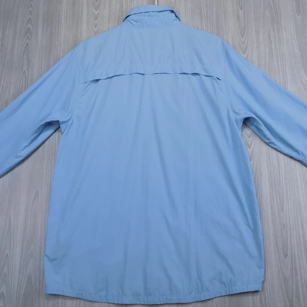 The North Face Mens Blue Ripstop Long Sleeve Hiking Fishing Shirt Size M